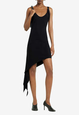 Courrèges Knot Asymmetric Midi Dress Black 125CRO538PL0147_9999