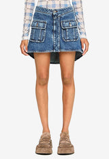 JW Anderson Curved Mid-Rise Mini Skirt Blue DK0026PG1619_172