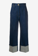 Patou Iconic Cuffed Denim Pants Blue TR0030008_602D