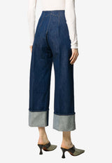 Patou Iconic Cuffed Denim Pants Blue TR0030008_602D