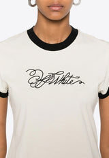 Off-White Logo Embroidered T-shirt White OWAA112S25JER003_0B10