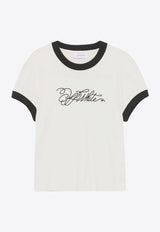 Off-White Logo Embroidered T-shirt White OWAA112S25JER003_0B10
