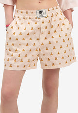 Palm Angels Mini Bear Print Shorts Pink PWCB056S25FAB002_3C60