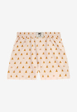 Palm Angels Mini Bear Print Shorts Pink PWCB056S25FAB002_3C60