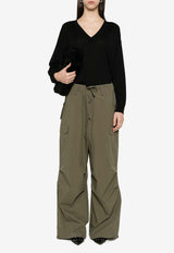 P.A.R.O.S.H Linfa V-Neck Wool Blend Sweater Black D511668LINFA25_013