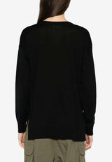 P.A.R.O.S.H Linfa V-Neck Wool Blend Sweater Black D511668LINFA25_013