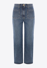 Elisabetta Franchi Straight-Leg Washed Jeans Blue PJ91I51E2_139