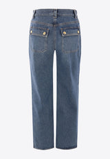Elisabetta Franchi Straight-Leg Washed Jeans Blue PJ91I51E2_139