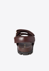 Miu Miu Sporty Quilted Leather Sandals Brown 5X135EF01088T_F0NBL