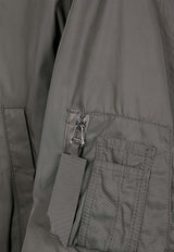 The Attico Anja Zip-Up Bomber Jacket Green 250WCB00070_828