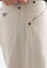 Prada Chambray Straight-Leg Pants Beige GEP403SOOO14J2_F0ABR