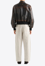 Prada Chambray Straight-Leg Pants Beige GEP403SOOO14J2_F0ABR