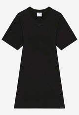 Courrèges Embroidered Logo Mini T-shirt Dress Black 125JRO537JS0107_9999
