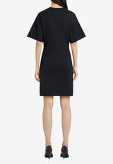 Courrèges Embroidered Logo Mini T-shirt Dress Black 125JRO537JS0107_9999