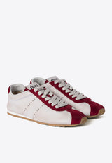 Miu Miu Plume Leather Low-Top Sneakers White 5E114EF0053LP9_F0YHV