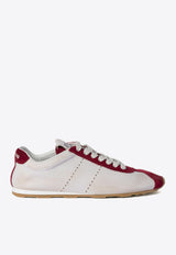 Miu Miu Plume Leather Low-Top Sneakers White 5E114EF0053LP9_F0YHV