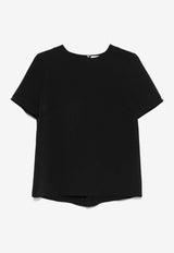 P.A.R.O.S.H Low-High Crewneck Blouse Black D312430PANTY25_013