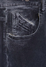The Attico Logo Embroidered Baggy Jeans Blue 250WCP00190_184