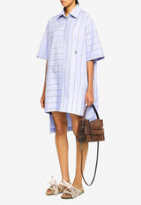 JW Anderson Striped Mini Shirt Dress Light Blue DR0475PG1142_803