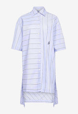 JW Anderson Striped Mini Shirt Dress Light Blue DR0475PG1142_803