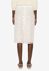 P.A.R.O.S.H Sorgente Floral Embroidered Midi Skirt White D621136SORGENTE_002