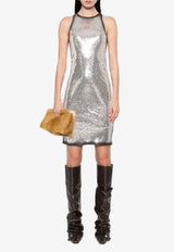 The Attico Sequined Mini Dress Silver 250WCA00389_002