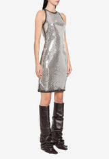 The Attico Sequined Mini Dress Silver 250WCA00389_002