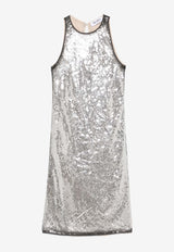 The Attico Sequined Mini Dress Silver 250WCA00389_002