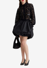 Patou High-Waist Mini Bubble Skirt Black SK0430011_999B