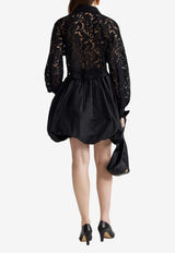 Patou High-Waist Mini Bubble Skirt Black SK0430011_999B