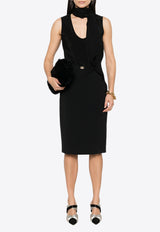 Elisabetta Franchi Satin Crepe Pencil Skirt Black GO09951E2_110