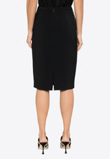 Elisabetta Franchi Satin Crepe Pencil Skirt Black GO09951E2_110