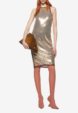 The Attico Sleeveless Sequined Mini Dress Gold 250WCA00389_022