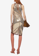 The Attico Sleeveless Sequined Mini Dress Gold 250WCA00389_022