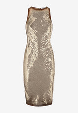The Attico Sleeveless Sequined Mini Dress Gold 250WCA00389_022