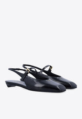 Prada Brushed Leather Slingback Flats Black 1F828NF015055_F0002