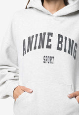 Anine Bing Harvey Logo Print Hooded Sweatshirt Gray S085185_030