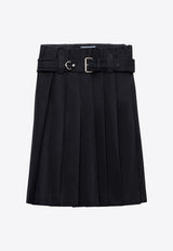 Prada Pleated Belted Skirt Navy P184YHSOOO108N_F0008
