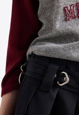 Prada Pleated Belted Skirt Navy P184YHSOOO108N_F0008