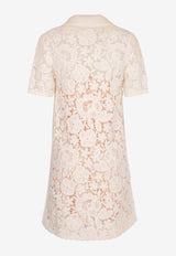 P.A.R.O.S.H Guipure Lace Mini Shirt Dress Beige D550877COPPER_002