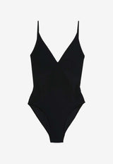 Rick Owens Plunging V-neck One-Piece Swimsuit Black RP01E7085NS_09