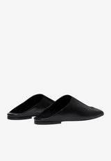 Courrèges Heritage Leather Flat Mules Black 125SCS108AG0030_9999