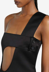 Courrèges Satin Cut-Out Mini Dress Black 125CRO558PL0162_9999