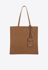Prada Triangle Logo Leather Tote Bag Brown 1BG550VONT2DKV_F03BH
