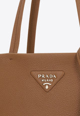 Prada Triangle Logo Leather Tote Bag Brown 1BG550VONT2DKV_F03BH