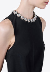 Prada Embellished Sablé Midi Dress Black P3O31RSOOO155Z_F0002