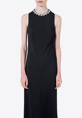 Prada Embellished Sablé Midi Dress Black P3O31RSOOO155Z_F0002