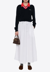 Miu Miu V-neck Cashmere Logo Sweater Navy MMLA33SOOO1580_F059F