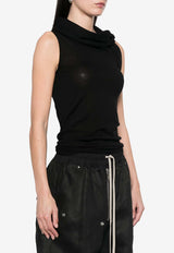 Rick Owens Asymmetrical Neck Sleeveless Top Black RP01E7666M_09
