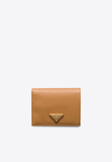 Prada Small Triangle Logo Saffiano Leather Wallet Caramel 1MV204QHH_F03BH